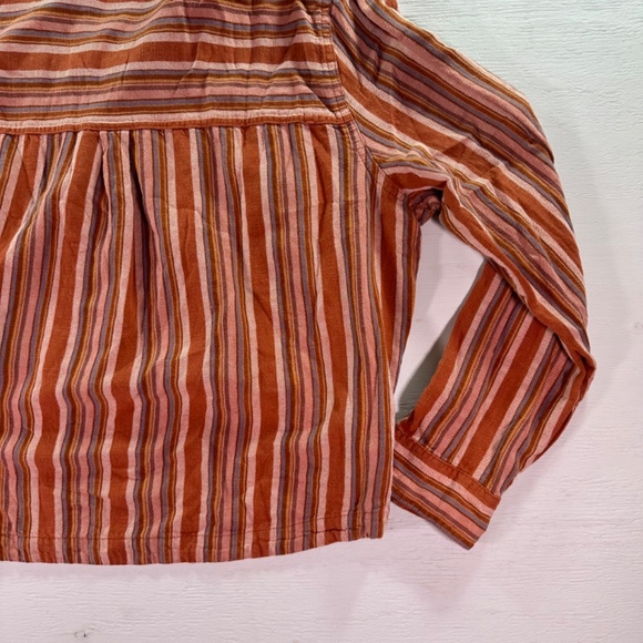 Aeropostale Striped Button Down Shirt - Red and White - Picture 7 of 8